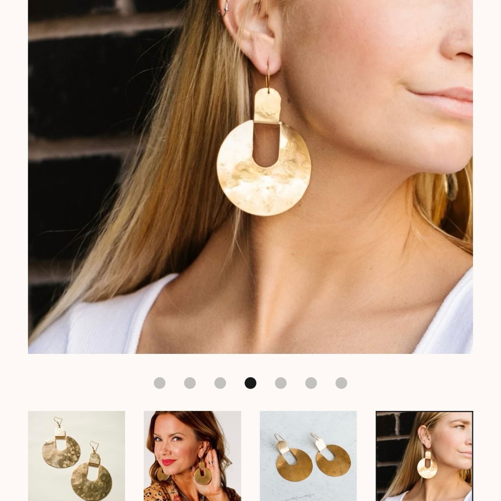 Twisted Silver Brass Statement Hoop Earrings - image 1